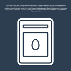 Blue line Pack full of seeds of a specific plant icon isolated on blue background. Vector