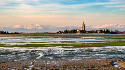 Sanctuary of Barbana in the lagoon of Grado, Italy © zakaz86