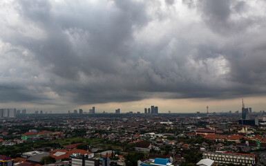 Obraz premium view of the city of Surabaya, East Java, Indonesia
