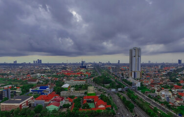 view of the city of Surabaya, East Java, Indonesia
