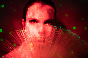 Galaktische Frau im cyber space
