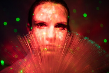 Galaktische Frau im cyber space