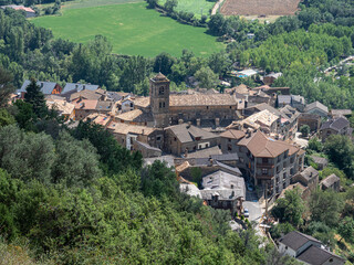 Fototapeta na wymiar aerial view of a mountain town
