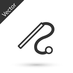 Grey line Pet cat toy icon isolated on white background. Vector