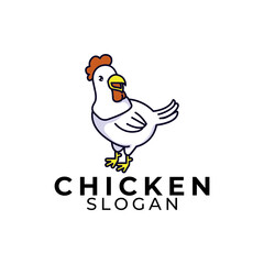 Chicken flat logo design