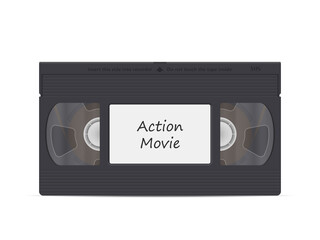 Naklejka premium Video cassette action movie