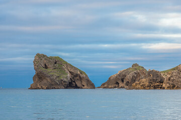 coastline natural landscape with cloudy sky