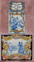 detail of typical portuguese tiles