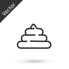 Grey line Shit icon isolated on white background. Vector