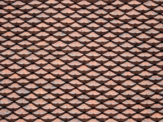 red tile pattern of an asian temple