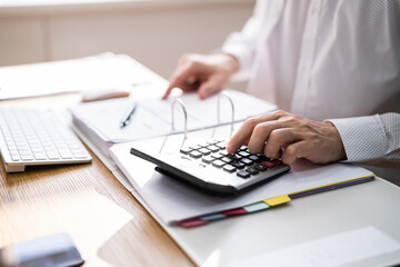 Financial Advisor With Calculator And Bill