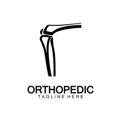 Orthopedic Health Bone Logo vector illustration Design template,Knee Bone Logo designs concept, Health Bone logo symbol icon