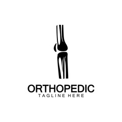 Orthopedic Health Bone Logo vector illustration Design template,Knee Bone Logo designs concept, Health Bone logo symbol icon