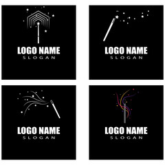 Wand magic hat Logo Template vector symbol design