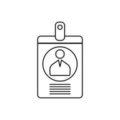 Identification card line icon on white background image