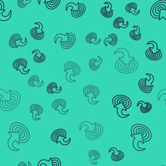 Black line Target financial goal concept icon isolated seamless pattern on green background. Symbolic goals achievement, success. Vector