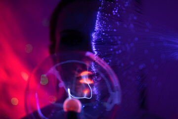 Galaktische Frau im cyber space