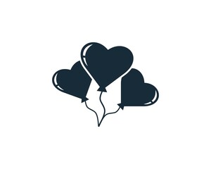 Heart Balloon Icon Design Template Elements