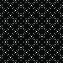 Black and white pattern texture. Bw ornamental graphic design. Mosaic ornaments. Pattern template. Vector illustration.