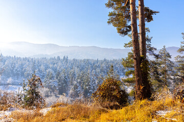 Amazing autumn view of West Rhodope moumtains near Batak, Bulgaria