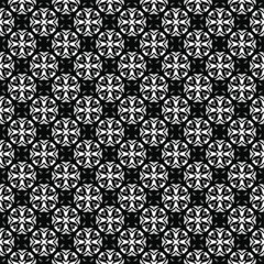 Black and white pattern texture. Bw ornamental graphic design. Mosaic ornaments. Pattern template. Vector illustration.