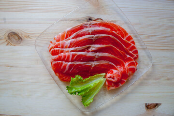 A famous Japanese menu is salmon sashimi. They use fresh and raw fish to serve customers. This cuisine will more enjoyable when eating with wasabi, soy sauce, and pickled ginger. Many omega 3 dish.