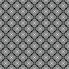 Black and white pattern texture. Bw ornamental graphic design. Mosaic ornaments. Pattern template. Vector illustration.