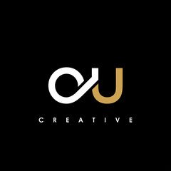 OU Letter Initial Logo Design Template Vector Illustration
