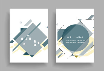 Covers templates set with graphic geometric elements. Applicable for brochures, posters, covers and banners. Vector illustrations.