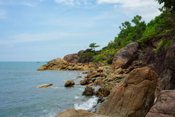 Beautiful rocky beach in Vietnam
