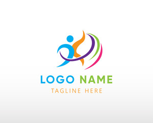 Fototapeta premium sport logo athletic logo fun game logo kids play color creative sport