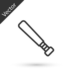 Fototapeta premium Grey line Baseball bat icon isolated on white background. Vector