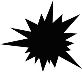 Obraz premium Vector illustration of black silhouette of explosion collision