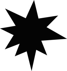 Vector illustration of black silhouette of explosion collision