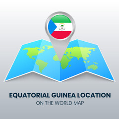 Location icon of Equatorial Guinea on the world map, Round pin icon of Equatorial Guinea