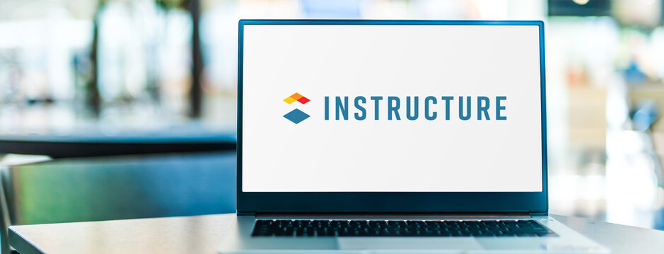 Laptop Computer Displaying Logo Of Instructure