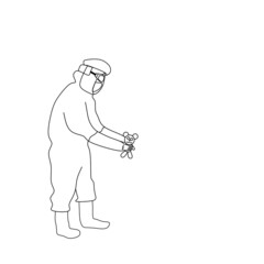 Paramedic hold teddy bear illustration