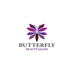 Simple modern design butterfly logo for fashion and beauty 