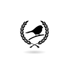 Simple bird icon with shadow © sljubisa