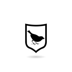 Simple bird icon with shadow © sljubisa