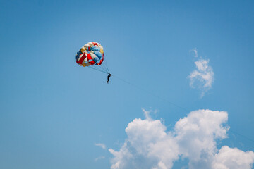parachute in flight