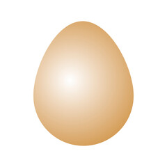 Vector beige Easter egg with sunlight isolated on a white background