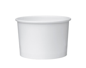 White empty disposable ice cream paper cup