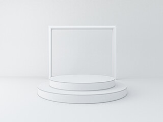 3d rendering of circle podium for show product