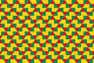 Simple geometric pattern in the colors of the national flag of Benin