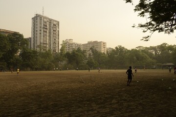 meadow of rabindra sarabor inside the city kolkata,west bengal,india,