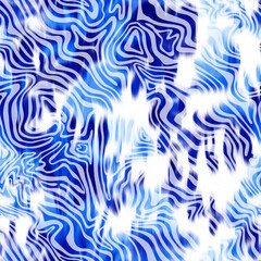 Fototapeta premium Geometric seamless pattern with blurred texture. Water ripples. Wavy curved lines forming abstract shapes as liquid surface ripples, maze. Lace background.