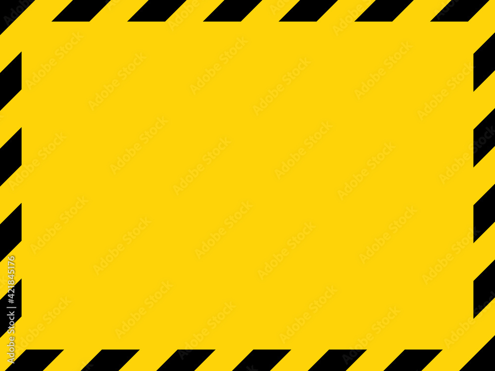 Wall mural black and yellow diagonal line striped. blank vector illustration warning background. hazard caution