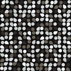 Drops Pattern. Vector Black And White Abstract Pattern.