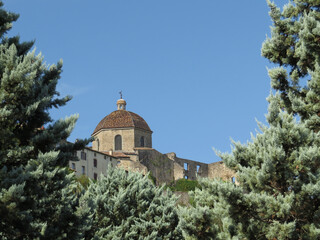 Panoramic view of the Dôme Saint-Benoît, Aubenas, Ardèche, Provence, France